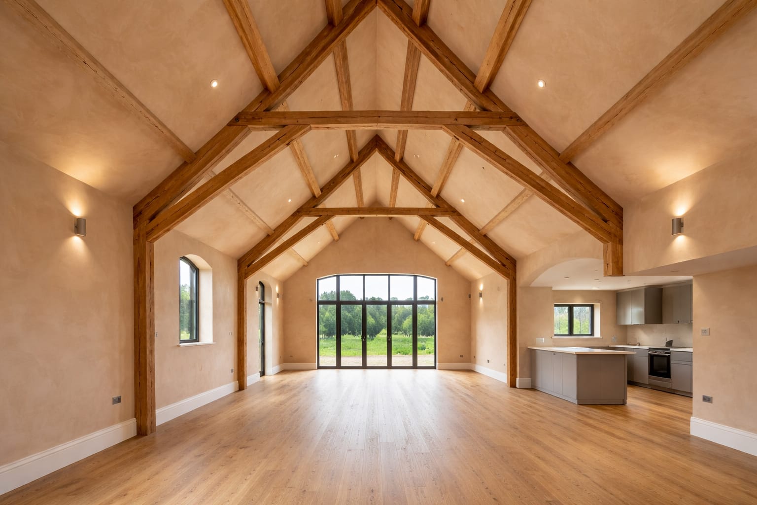 Plastering work completed during a barn conversion project in Amble